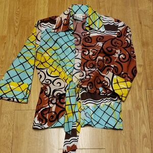 Finley Lacey 3/4 sleeve tie up top Riverwalk